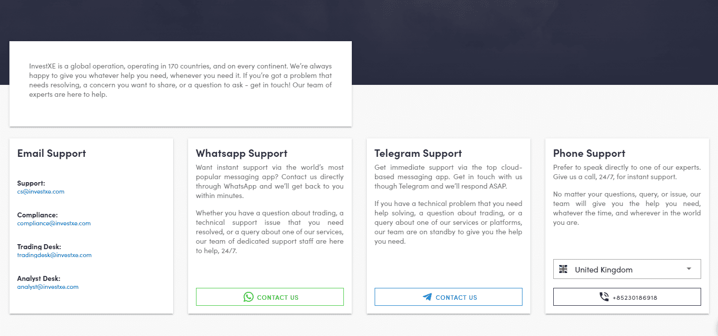 InvestXE Customer Support